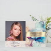 Brochure biseautée couleur or bleu pourpre (Debout devant)