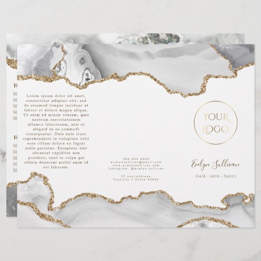 brochure blanche agate (Devant / Derrière)