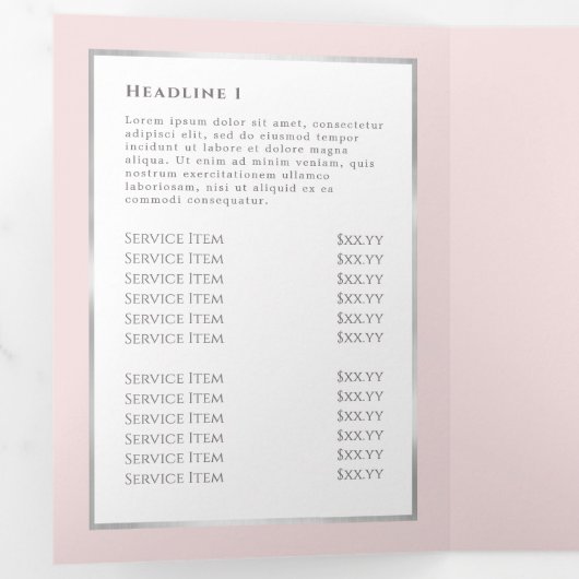 Brochure Coquette Pink Bow Trifold (Intérieur en premier)