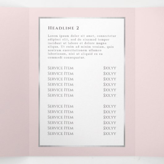 Brochure Coquette Pink Bow Trifold (Intérieur au milieu)