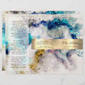 Brochure couleur or bleu argent parties scintillan (Devant / Derrière)