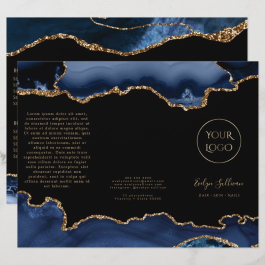 brochure d'agate bleue (Devant / Derrière)