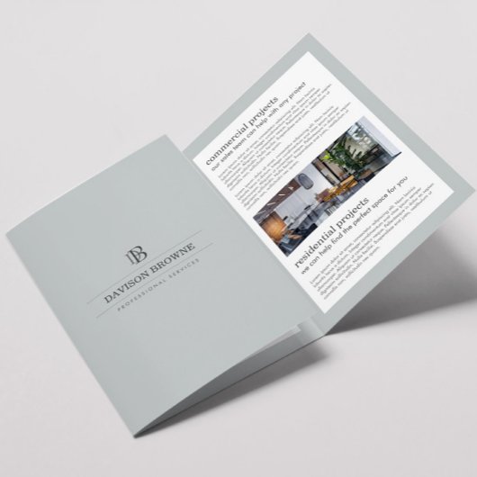 Brochure d'ardoise de monogramme professionnel