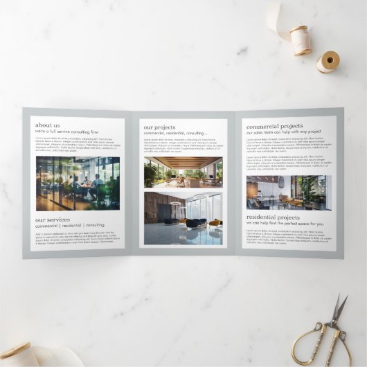 Brochure d'ardoise de monogramme professionnel (Intérieur)