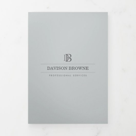 Brochure d'ardoise de monogramme professionnel (Page de couverture)