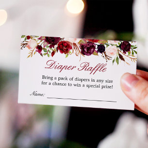 Brochure de Baby shower Floral Rouge Bourgogne