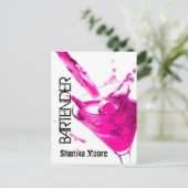 Brochure de carte postale promotionnelle du barman (Debout devant)