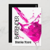 Brochure de carte postale promotionnelle du barman (Devant / Derrière)