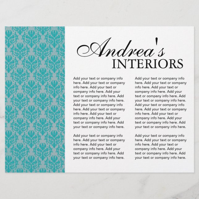 Brochure de concepteur d'intérieur à trois volets (Devant)