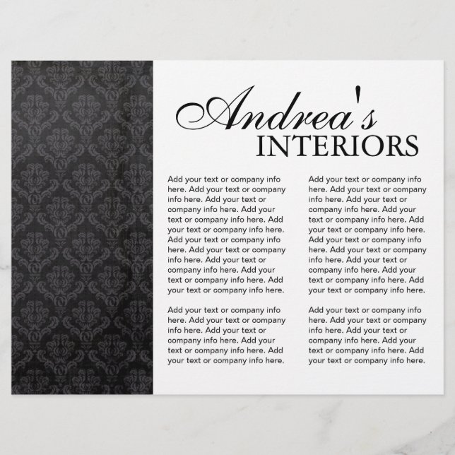Brochure de concepteur d'intérieur à trois volets (Devant)