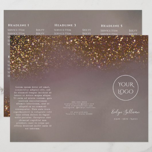 brochure de conception de parties scintillant liqu (Devant / Derrière)