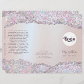 Brochure de feuille de parties scintillant rose Fa (Devant / Derrière)