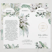 brochure de fleurs blanches émeraude (Devant / Derrière)