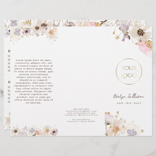 Brochure de fleurs séchées (Devant / Derrière)