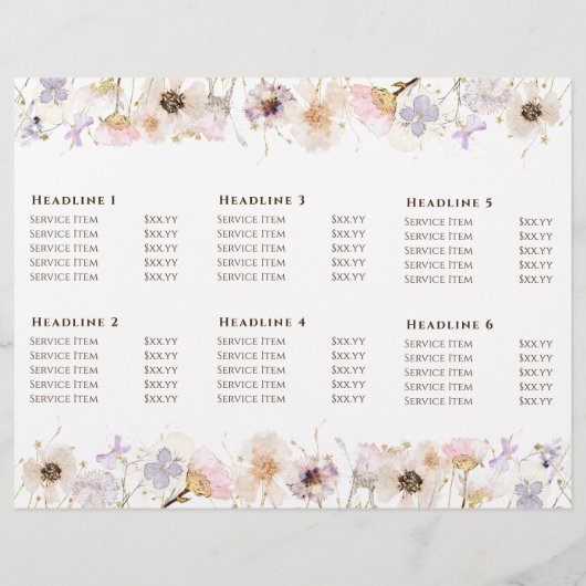 Brochure de fleurs séchées (Dos)