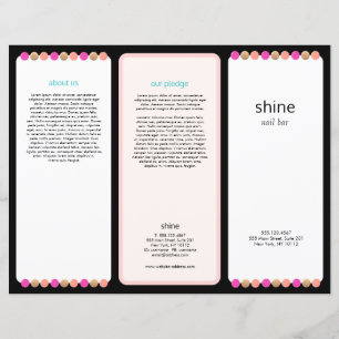 Brochure de fond du salon à ongles