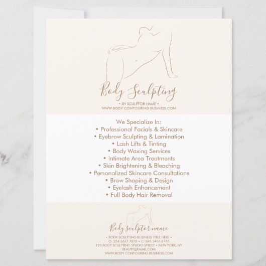 Brochure de massage de beauté sculptante pour le c (Devant)