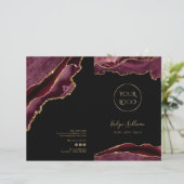 brochure de menu de service d'agate bordeaux et or (Debout devant)