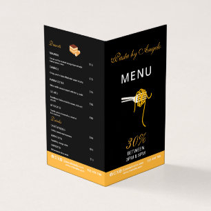 Brochure de menu du restaurant personnalisable