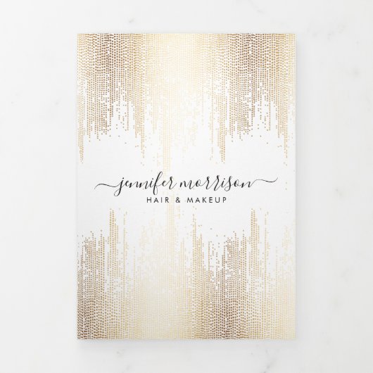 Brochure de pluie Confetti Gold Script Glam (Page de couverture)