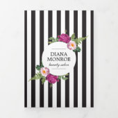 Brochure de salon à rayures florales moderne (Page de couverture)