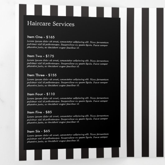 Brochure de salon à rayures florales moderne (Intérieur en premier)