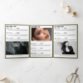 Brochure de salon de monogramme photo vert or blan (Intérieur)