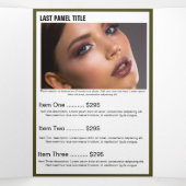 Brochure de salon de monogramme photo vert or blan (Intérieur au milieu)