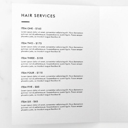 Brochure de salon minimaliste pour maquillage (Intérieur en premier)