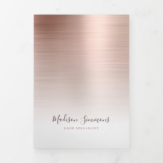 Brochure de script de monogramme en métal brossé r (Page de couverture)