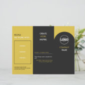 Brochure d'entreprise moderne noir et jaune (Debout devant)