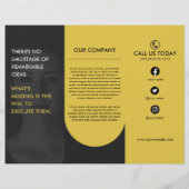 Brochure d'entreprise moderne noir et jaune (Dos)