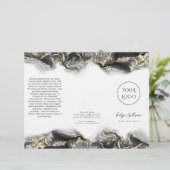 brochure design en marbre noir (Debout devant)