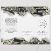 brochure design en marbre noir (Devant / Derrière)