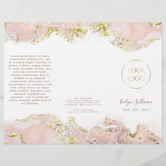 brochure design en marbre rose (Devant)