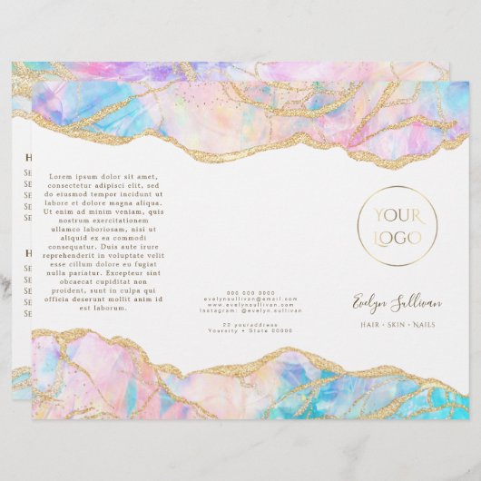 Brochure design Pastel Opal (Devant / Derrière)