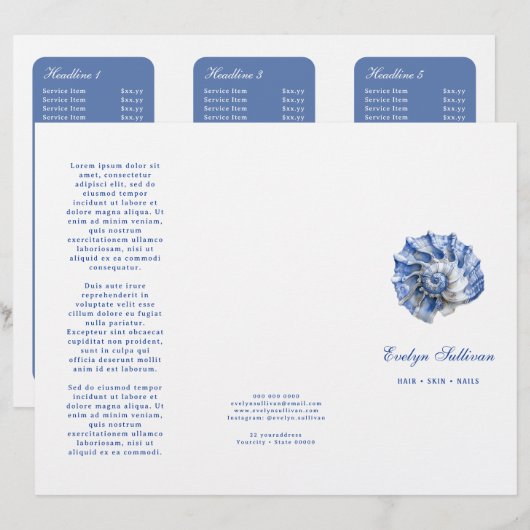 Brochure du logo de coquillage bleu (Devant / Derrière)