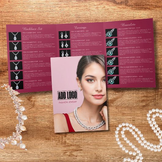 Brochure du logo d'entreprise pour bijoux de mode