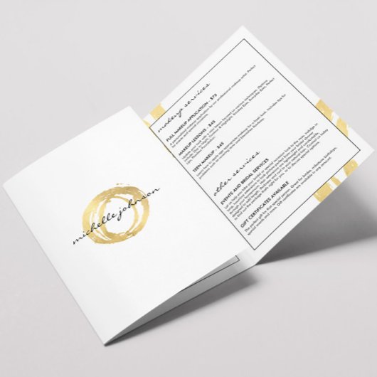 Brochure du logo en cercle peint en or Luxe Faux