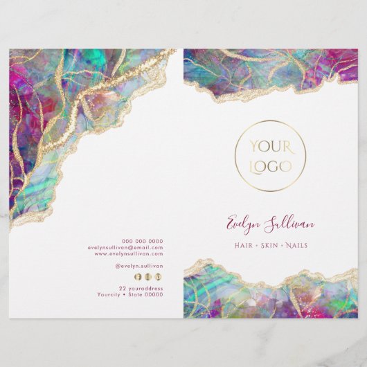 Brochure du menu de service optionnel Fuchsia aqua (Devant)