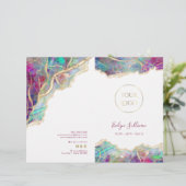 Brochure du menu de service optionnel Fuchsia aqua (Debout devant)