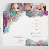 Brochure du menu de service optionnel Fuchsia aqua (Devant / Derrière)