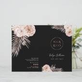 Brochure du menu de service rose tropical (Debout devant)