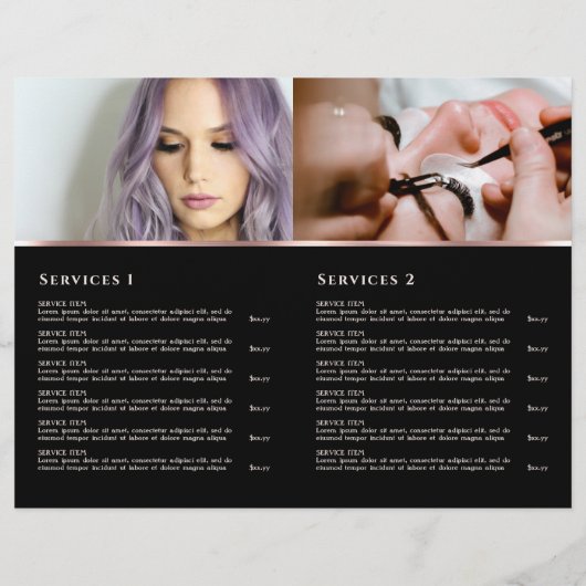 Brochure du menu de service rose tropical (Dos)