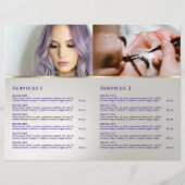 Brochure du menu du faux feuillet de service de pa (Dos)