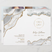 brochure du menu du service agate blanc (Devant / Derrière)