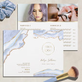 brochure du menu du service agate bleu pastel