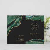 Brochure du menu du service agate émeraude et or (Debout devant)