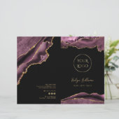 Brochure du menu du service agate mauve foncé (Debout devant)