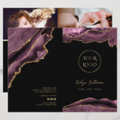 Brochure du menu du service agate mauve foncé (Devant / Derrière)